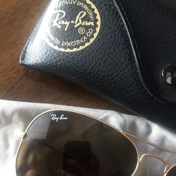 Gold aviator Ray-Ban sunglasses - Picture 4 of 5